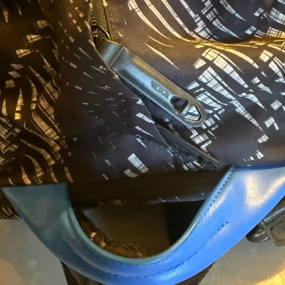 Tumi Black and Gray Patterned Duffel Backpack